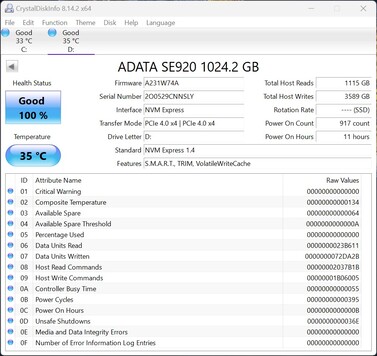 ADATA SE920 works with PCIe 4.0 x4
