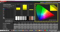 CalMAN ColorChecker (profile: Default, target color space P3)