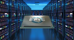 The EPYC 7643 Milan processor has a 225 W TDP. (Image source: AMD/Masterdc - edited)