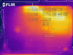 Heat distribution at idle (underside)