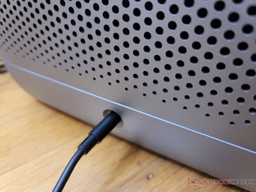 AC adapter plug on bottom rear of unit