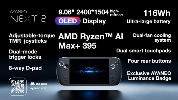 The Ayaneo Next 2 will have a variant with a Ryzen AI Max+ 395 processor.