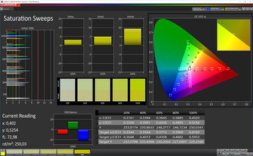 Saturation (color temperature: standard, color space: sRGB)