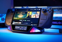 A Steam Deck device attached to a dock (Image source: Dockcase)