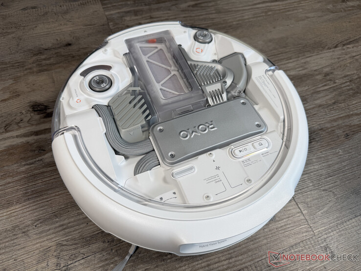 The robot vacuum has also a transparent top without a laser tower