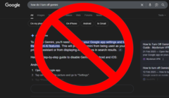 Gemini results appear with every click of the search button and turning it off is different on every device assuming it's even possible (Image Source: Notebookcheck / Google)