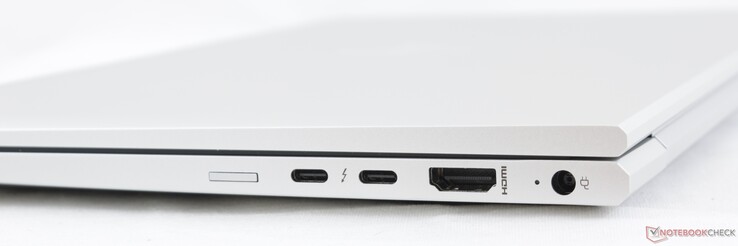Right: Nano-SIM slot (optional) 2x USB-C + Thunderbolt 3, HDMI 1.4, AC adapter
