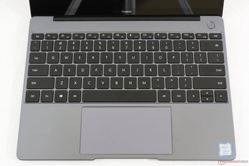 MateBook 13. Note the fingerprint reader. White backlight only