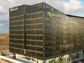 Aerial view of a Microsoft office building.