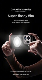 The fill light accessory attached to a Find X9 phone (Image source: Oppo - machine translated)