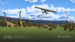Jurassic World in Microsoft&#039;s Flight Simulator 2024 (Image source: Microsoft)
