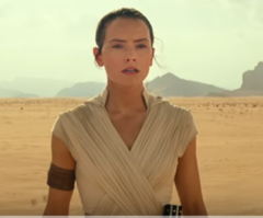 Rey as she appears in the first trailer for Star Wars Episode IX: The Rise of Skywalker (Source: Disney)