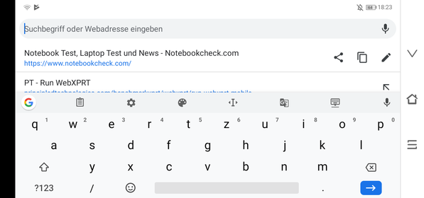 Using the default keyboard in landscape mode