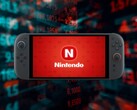 Nintendo Switch 2 seen in front of stock ticker