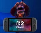 An aggravated Donkey Kong stands behind Switch 2 console (Image source: Nintendo of America with edits)
