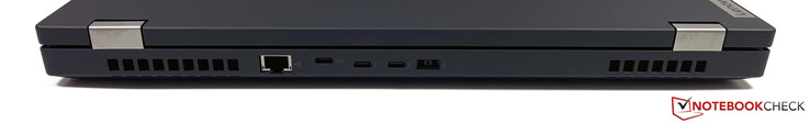 Rear: RJ45, USB-C (3.2 Gen2, DisplayPort ALT-Mode 1.2), 2x Thunderbolt 3 (USB-C 3.2 Gen2, DisplayPort ALT-Mode 1.4), power