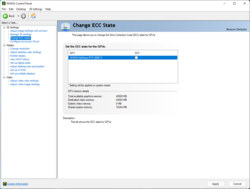 The VRAM ECC state can be toggled from the RTX 3090 Ti's Game Ready driver