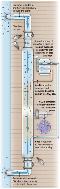 The subsequent storage in particular is a major task. Filtering, on the other hand, shown here schematically, is not difficult at all. (Image: N.Burgess/Science)