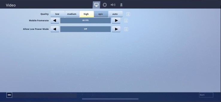The new 60 FPS option within Settings on Fortnite v 6.31 for iOS. (Source: Twitter)