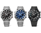 From left to right: the Casio Edifice ECB-2300D-1A, ECB-2300D-2A and ECB-2300DC-1A. (Image source: Casio)
