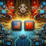 AI对中国对美国芯片战争的描述（DALL·E 3生成的图像）