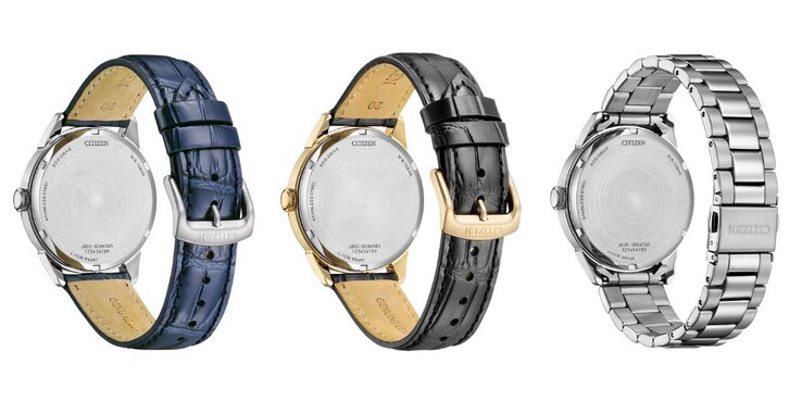 The new Citizen AW015 watches have leather or metal straps. (Image source: Citizen, edited)