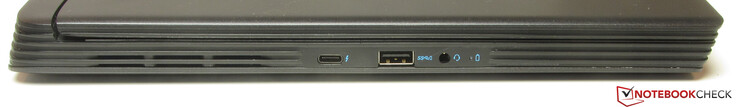 Left side: Thunderbolt 3, USB 3.2 Gen 1 (Type-A), combo audio