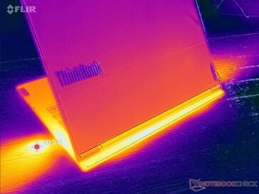 Exhaust is along the sides of the base instead of the rear