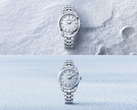 The Grand Seiko SBGX359 (top) and SBGX361 (bottom), pictured against stylized snow and sky backgrounds.