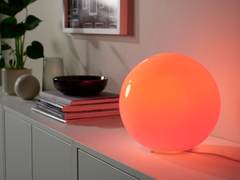 An IKEA Kajplats smart bulb in an IKEA Fado lamp. (Image source: IKEA)