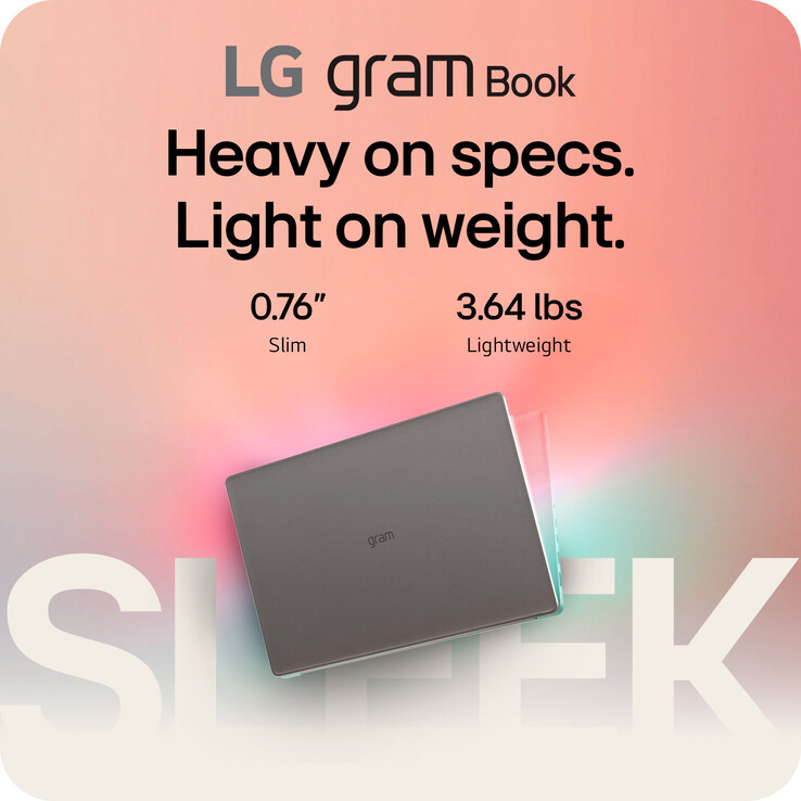 The LG Gram Book weighs 1.7 Kg (3.64 lbs) (Image source: LG)