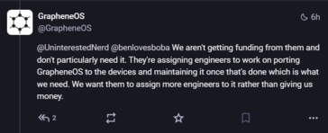 Motorola is not funding GrapheneOS