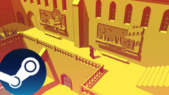 A screenshot from the game Chants of Sennaar that shows off its unique Moebius-inspired art style. (Image Source: Steam - Edited)