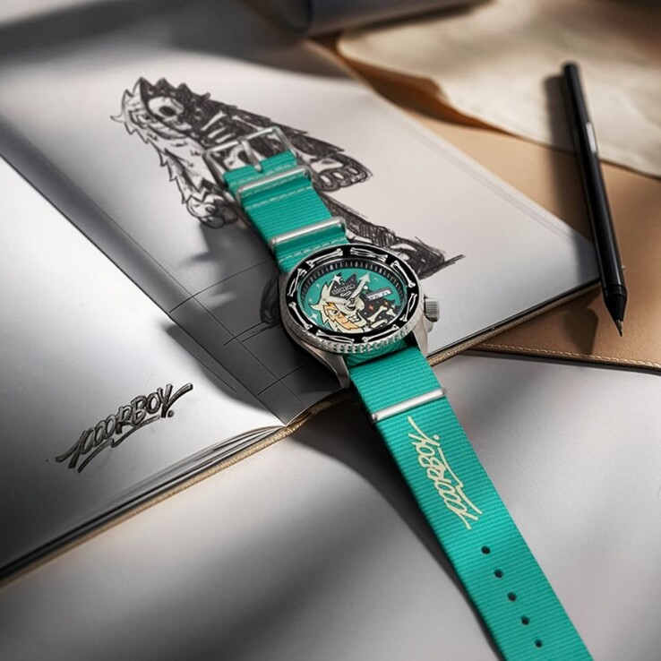 The Seiko 5 Sports x Poorboy SRPM17K collaboration watch. (Image source: Seiko via Q-P Magazine)