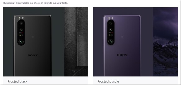 Xperia 1 III frosted purple - US. (Image source: Sony)