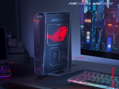 The new ROG NUC pairs Intel Arrow Lake-HX processors and Nvidia's Blackwell architecture with three fans. (Image source: Asus)