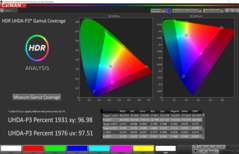 CalMAN: Colour Space, HDR switched off – DCI P3 target colour space
