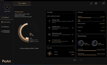 Performance profiles in ProArt Creator Hub