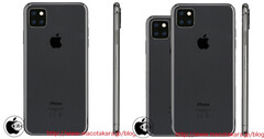 An up-to-date renders for the 2019 iPhone series. (Source: MacOtakara)