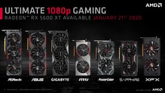 Radeon RX 5600 XT will be available from several AIB partners. (Source: AMD)
