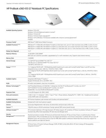 HP ProBook x360 435 G7 specifications sheet (Page 1)