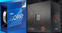 The Intel Core i9-13900K and AMD Ryzen 9 7950X are the cream of the current processor crop. (Image source: Intel (VideoCardz)/AMD - edited)