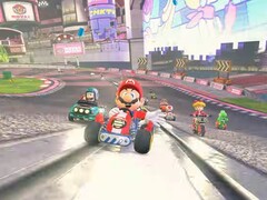 Mariokart World announced for the launch day of the Switch! Pictured: Gameplay trailer showing a track in Mario Kart World (Image Source: Nintendo Direct for Switch 2 screenshot)