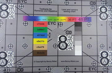 Test chart photographed