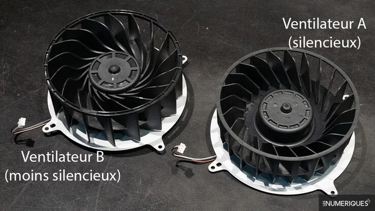 Fan B "less silent" and Fan A "silent". (Image source: Les Numériques)