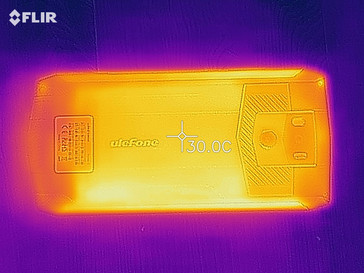 Heat-map of the rear of the device under load