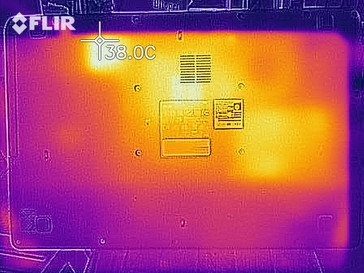 Heat distribution at idle (underside)