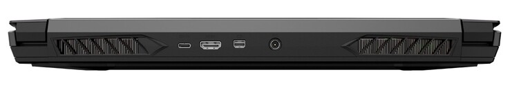Back: USB-C 3.1 Gen2 incl. DisplayPort, HDMI 2.0, Mini-DisplayPort 1.4, power supply
