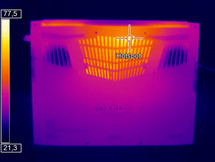 Bottom case surface temperatures under full load using the Optris PI 640