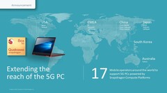 17 mobile operators around the world to support Qualcomm 5G PCs. (Image Source: Qualcomm)